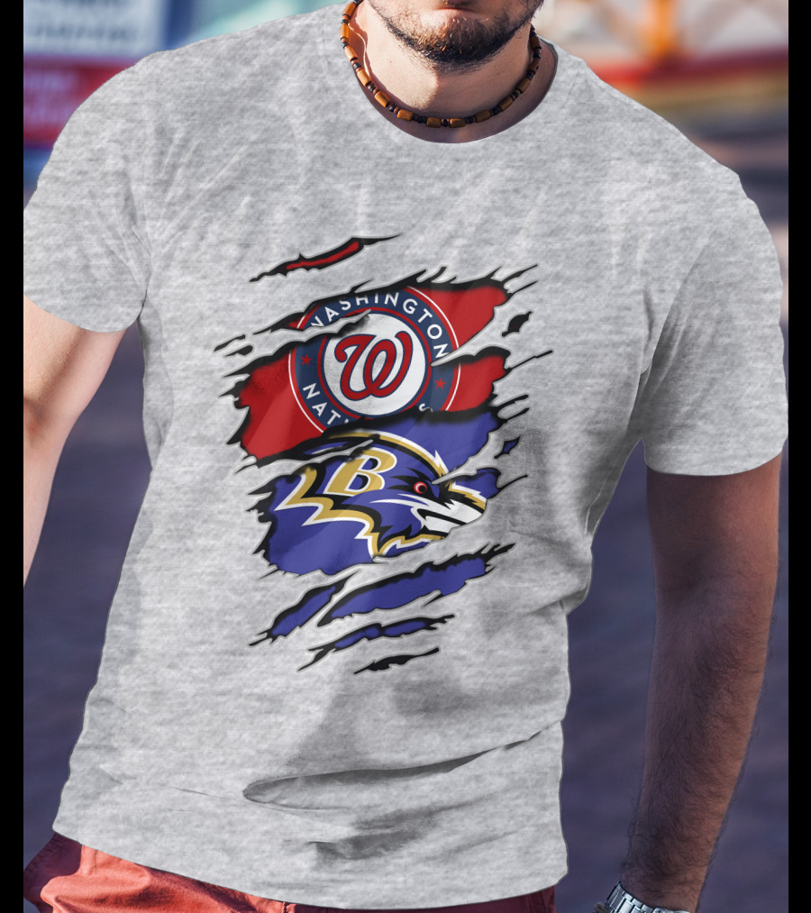 Washington Nationals Baltimore Ravens Logos T-Shirt