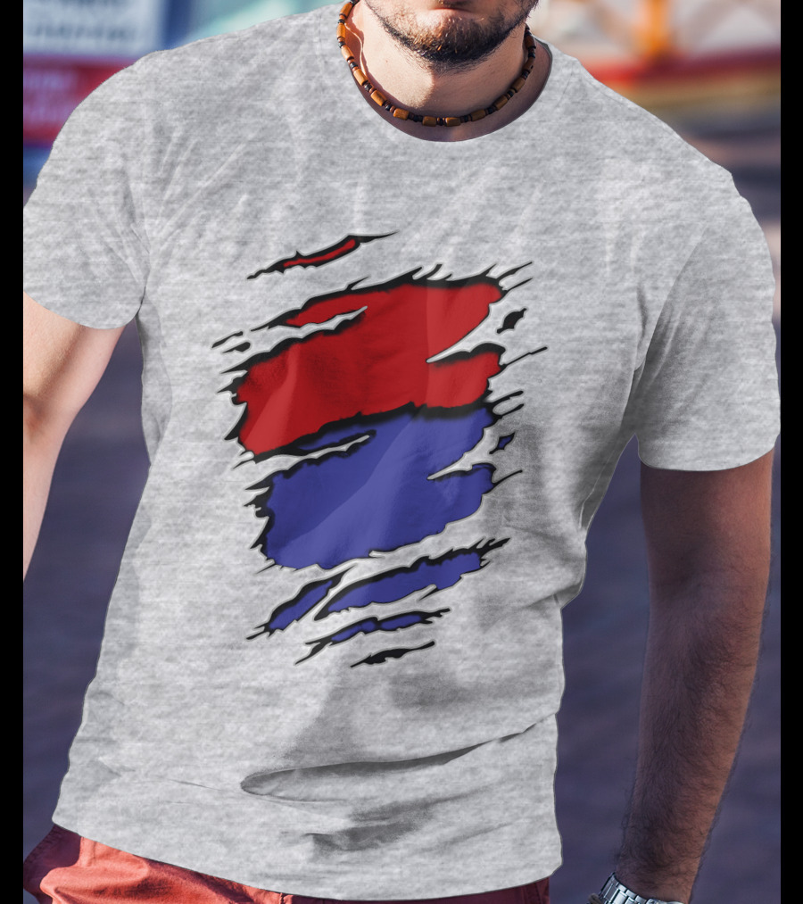 Batimore Washington Team Colors Red Blue Claw Marks T-Shirt