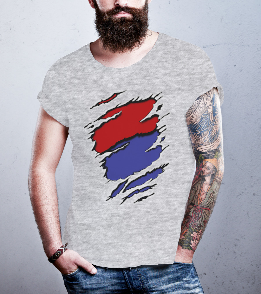 Batimore Washington Team Colors Red Blue Claw Marks T-Shirt