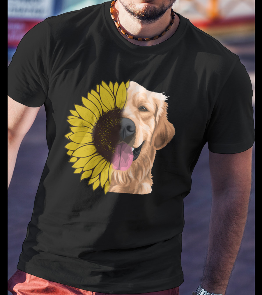 Golden Retriever Sunflower Fusion T-Shirt