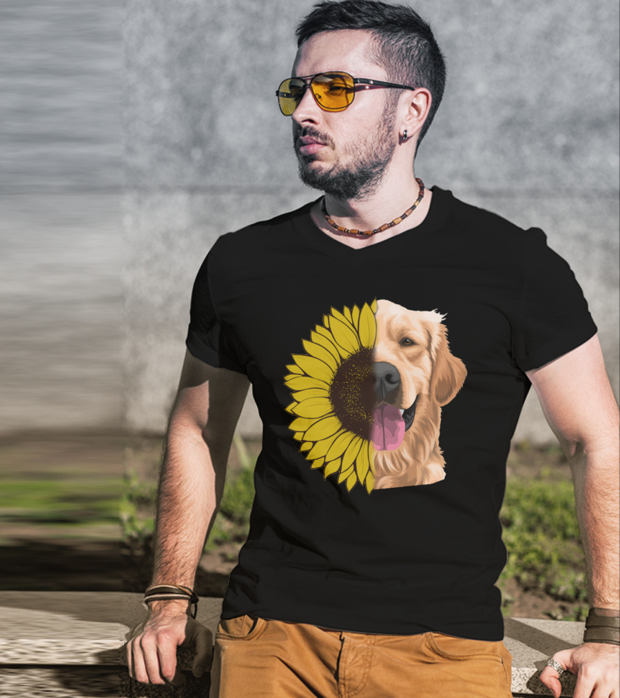 Golden Retriever Sunflower Fusion T-Shirt