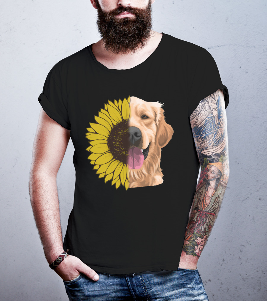 Golden Retriever Sunflower Fusion T-Shirt