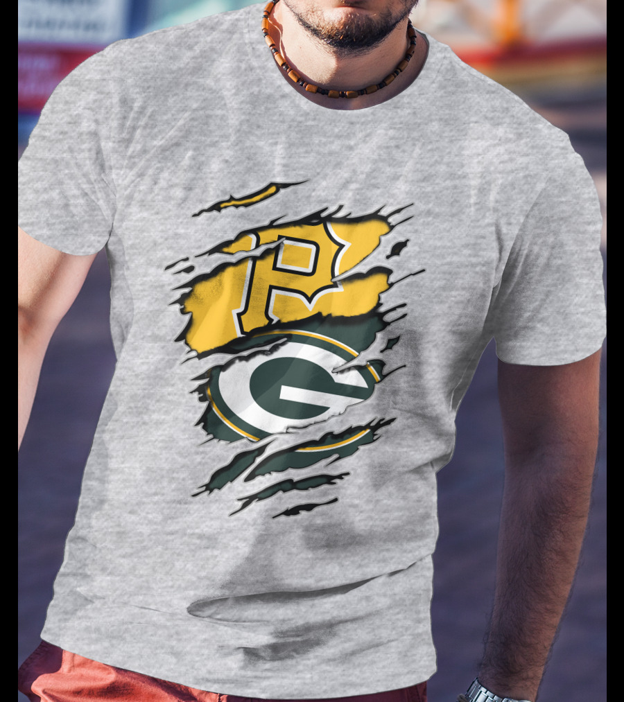 Pirates And Packers Dual Logo Mashup T-Shirt