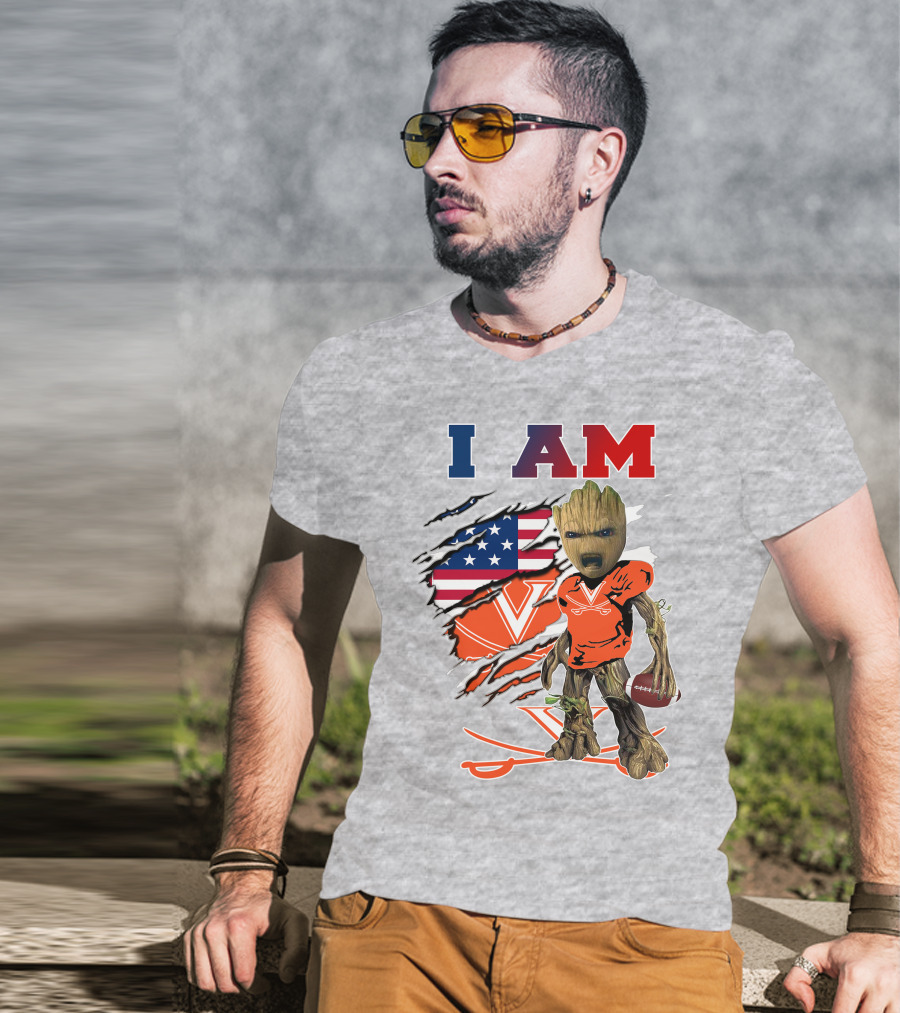 I Am American Football Cavaliers Virginia Groot T-Shirt