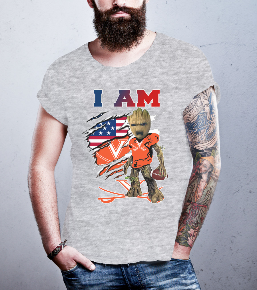 I Am American Football Cavaliers Virginia Groot T-Shirt
