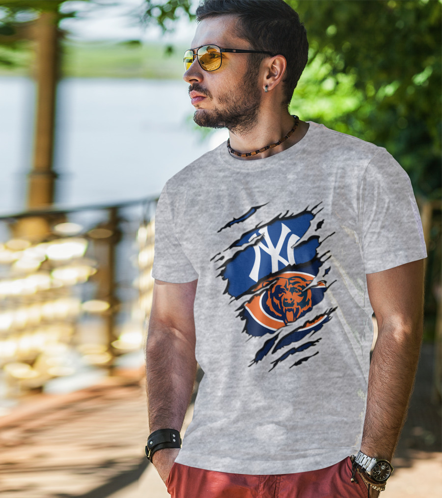 Chicago Bears New York Yankees Mashup T-Shirt