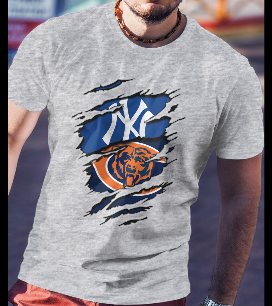 Chicago Bears New York Yankees Mashup T-Shirt