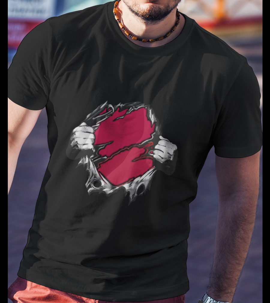 Bama Crimson Ripped Superhero T-Shirt