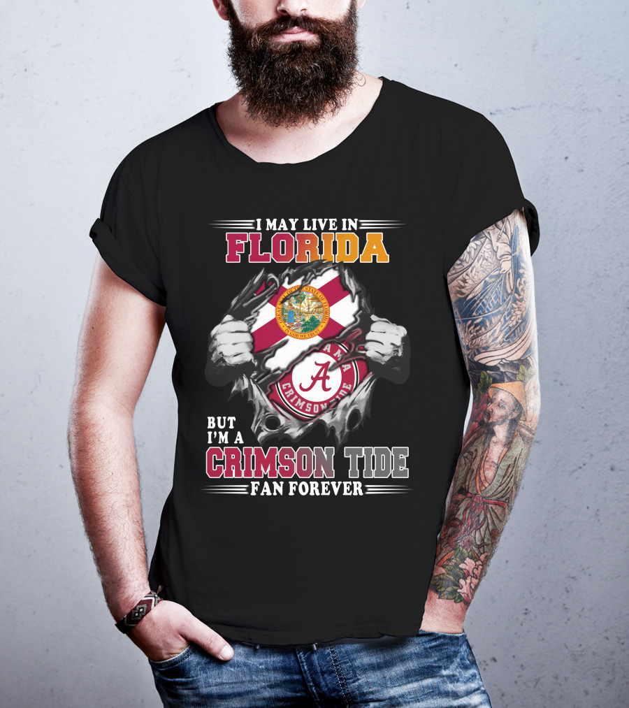 Florida Residency Crimson Tide Fan Forever Alabama Football Loyalty T-Shirt