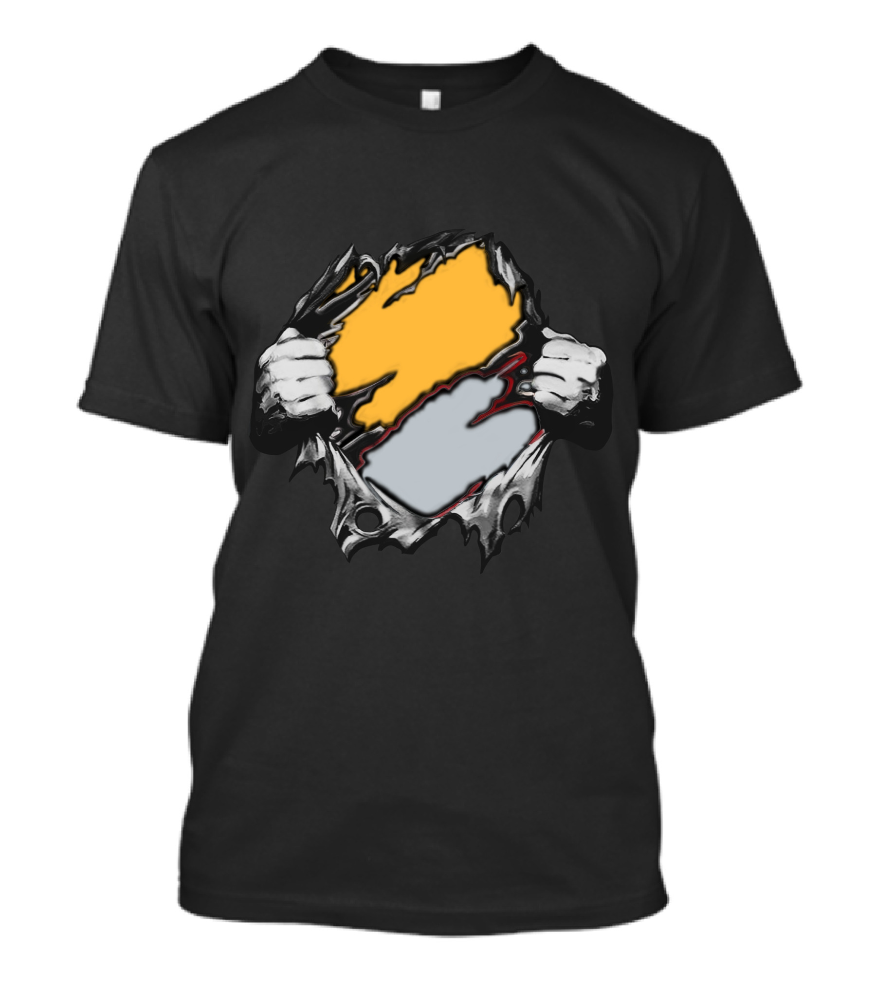 Rai As Superhero Torn Wall Hands Holding Dual Color Layers T-Shirt