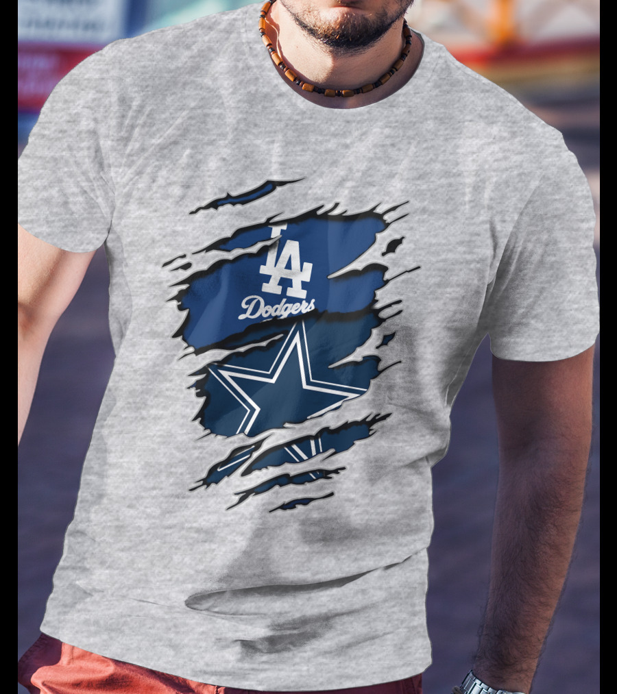 LA Dodgers And Cowboys Star Iconography T-Shirt