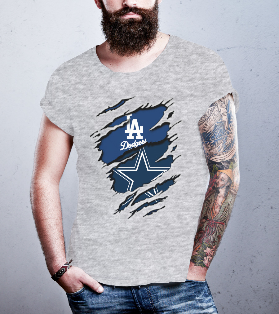 LA Dodgers And Cowboys Star Iconography T-Shirt