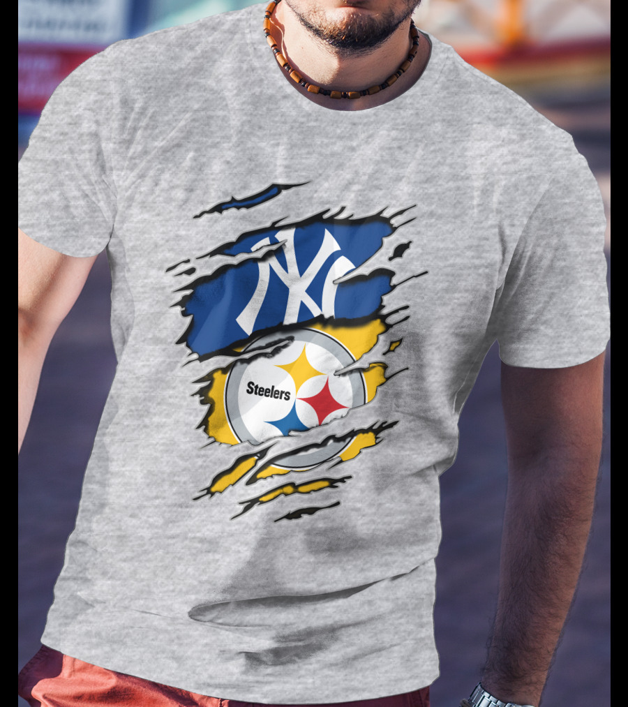 Steelers Yankees Torn Layered T-Shirt