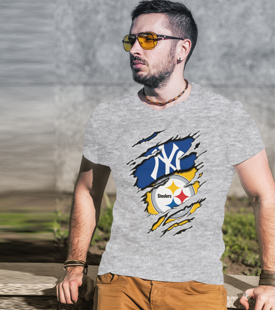 Steelers Yankees Torn Layered T-Shirt