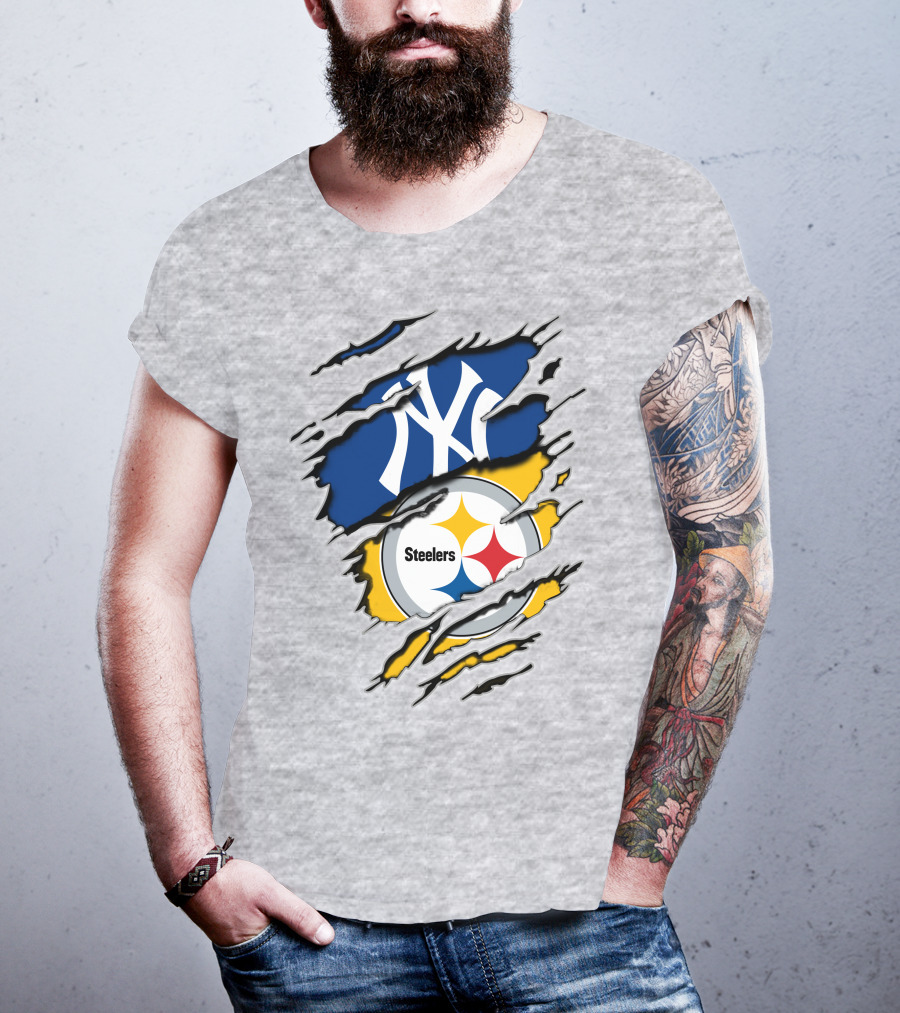 Steelers Yankees Torn Layered T-Shirt