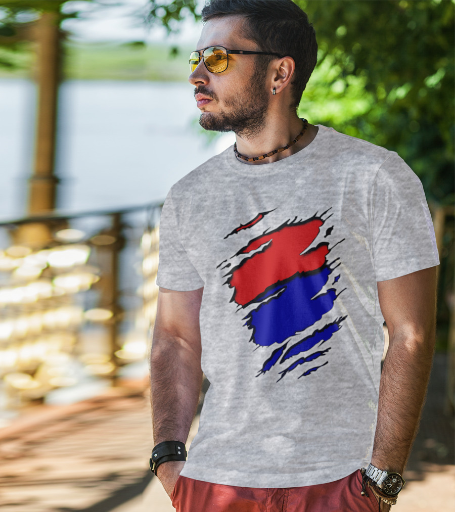 Buc Du Red Blue Claw Marks T-Shirt
