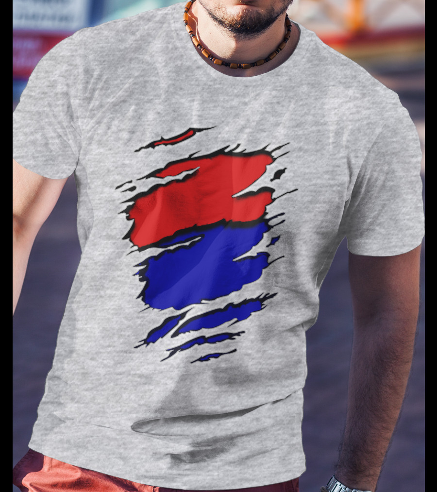 Buc Du Red Blue Claw Marks T-Shirt