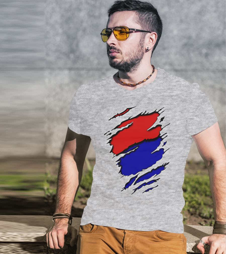 Buc Du Red Blue Claw Marks T-Shirt