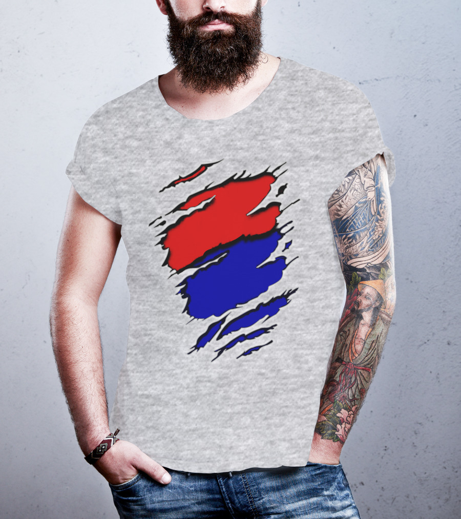 Buc Du Red Blue Claw Marks T-Shirt