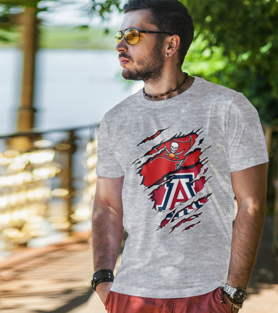Buccaneers Arizona Wildcats Football Logo Crossover T-Shirt