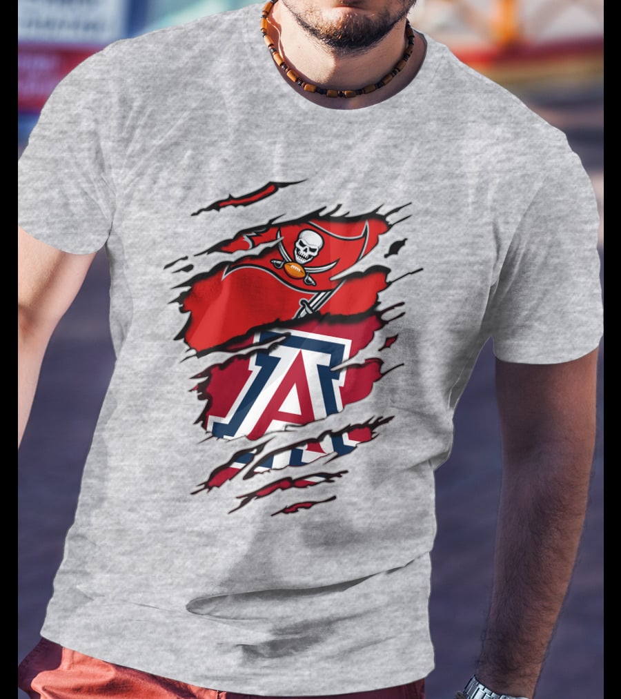 Buccaneers Arizona Wildcats Football Logo Crossover T-Shirt