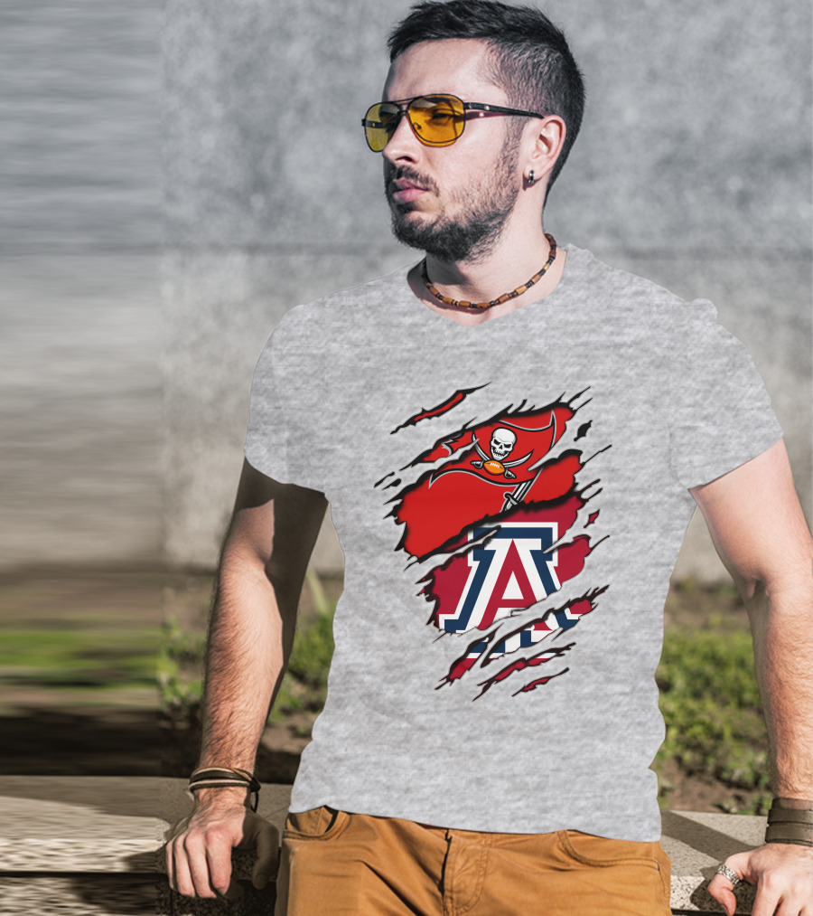 Buccaneers Arizona Wildcats Football Logo Crossover T-Shirt