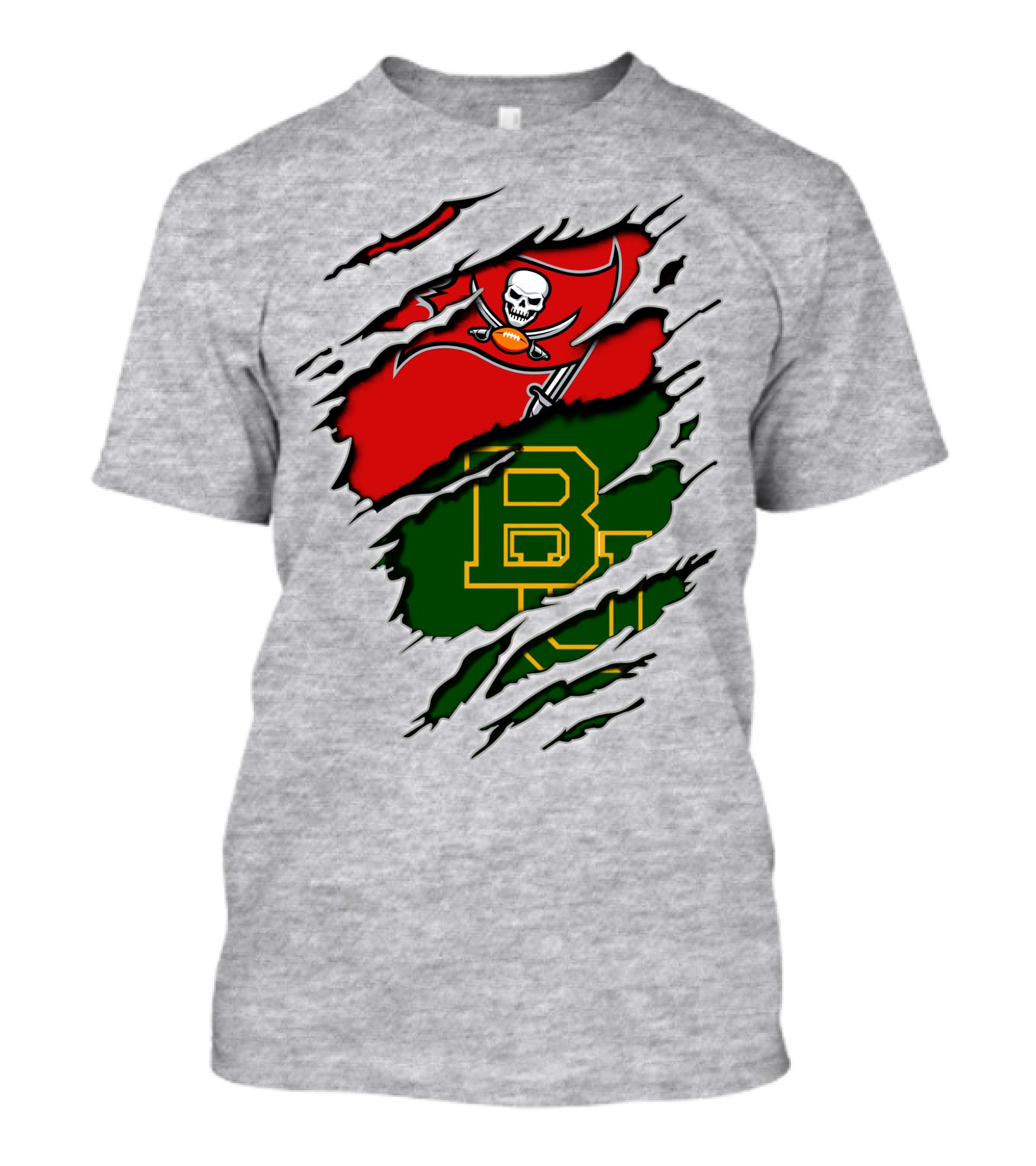 Buccaneers Baylors Skull Flag Ripped T-Shirt