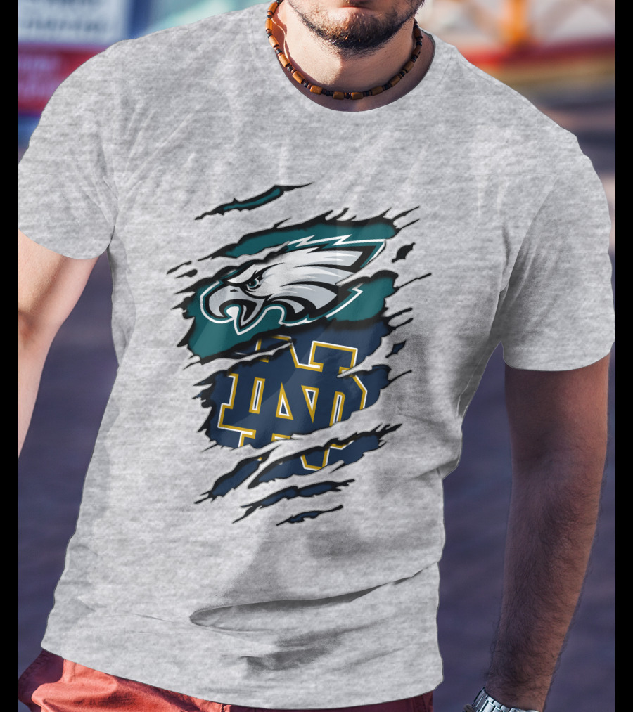 Philadelphia Eagles Notre Dame Fighting Irish Fan Spirit T-Shirt