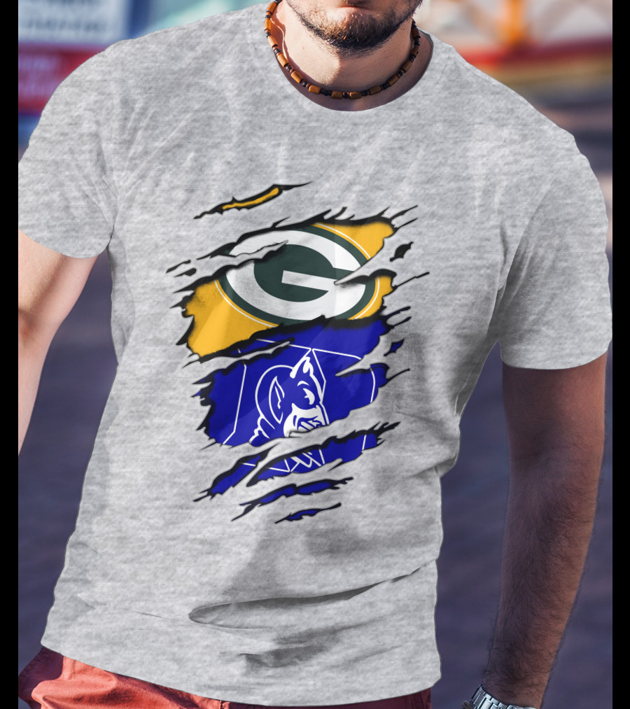 Green Bay Packers Duke Blue Devils Fusion T-Shirt