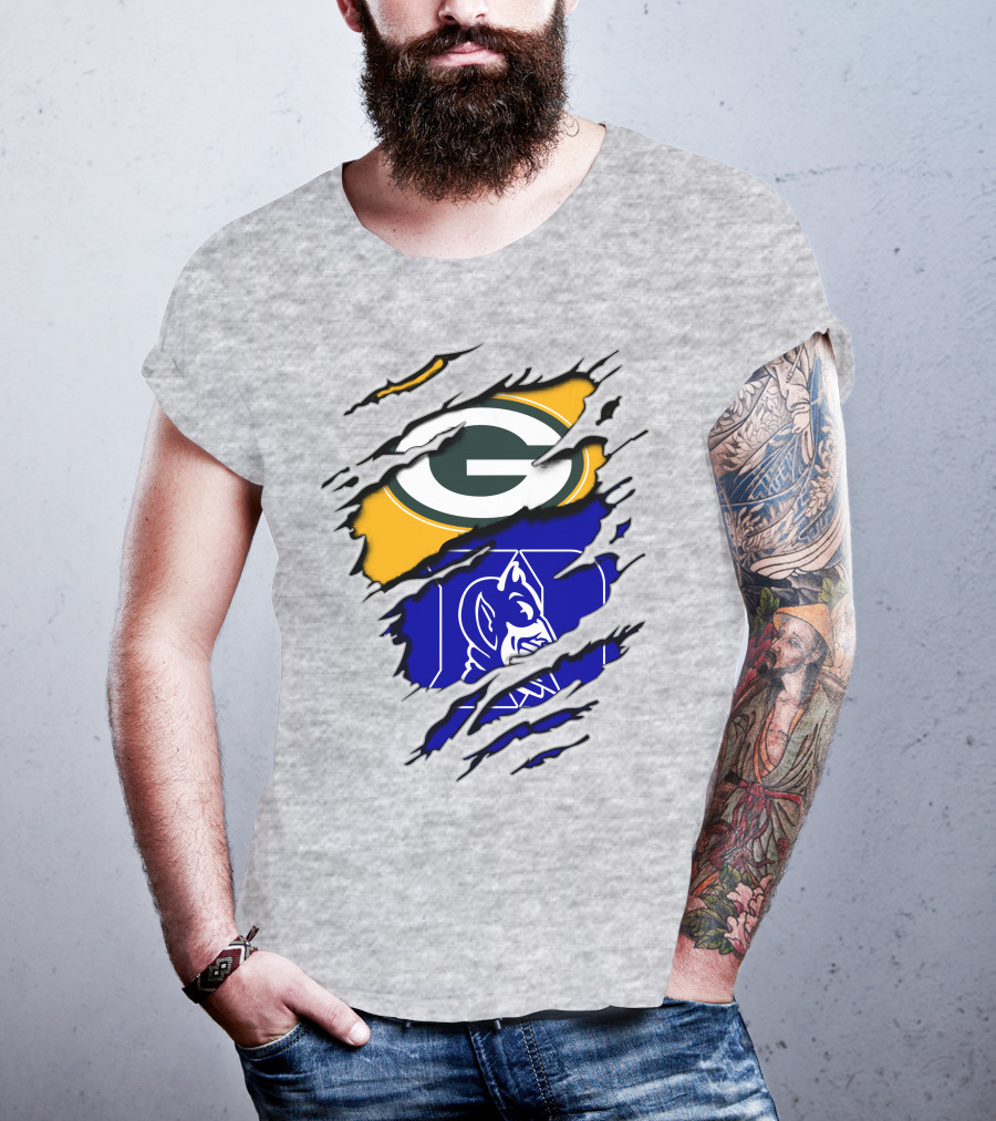 Green Bay Packers Duke Blue Devils Fusion T-Shirt