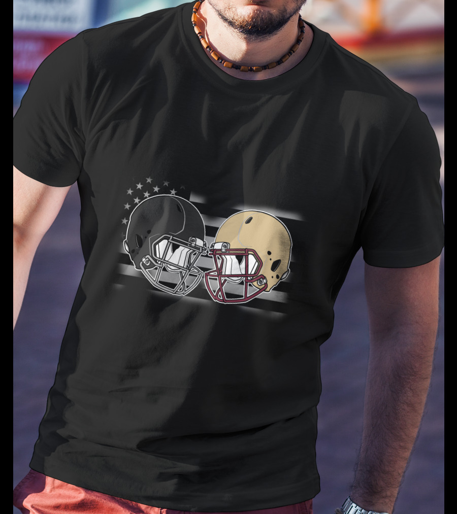 Bucca Semi American Football Helmets Flag T-Shirt