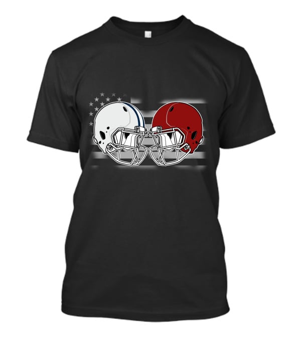 Co Ala Rivalry Football Helmets American Flag Background T-Shirt