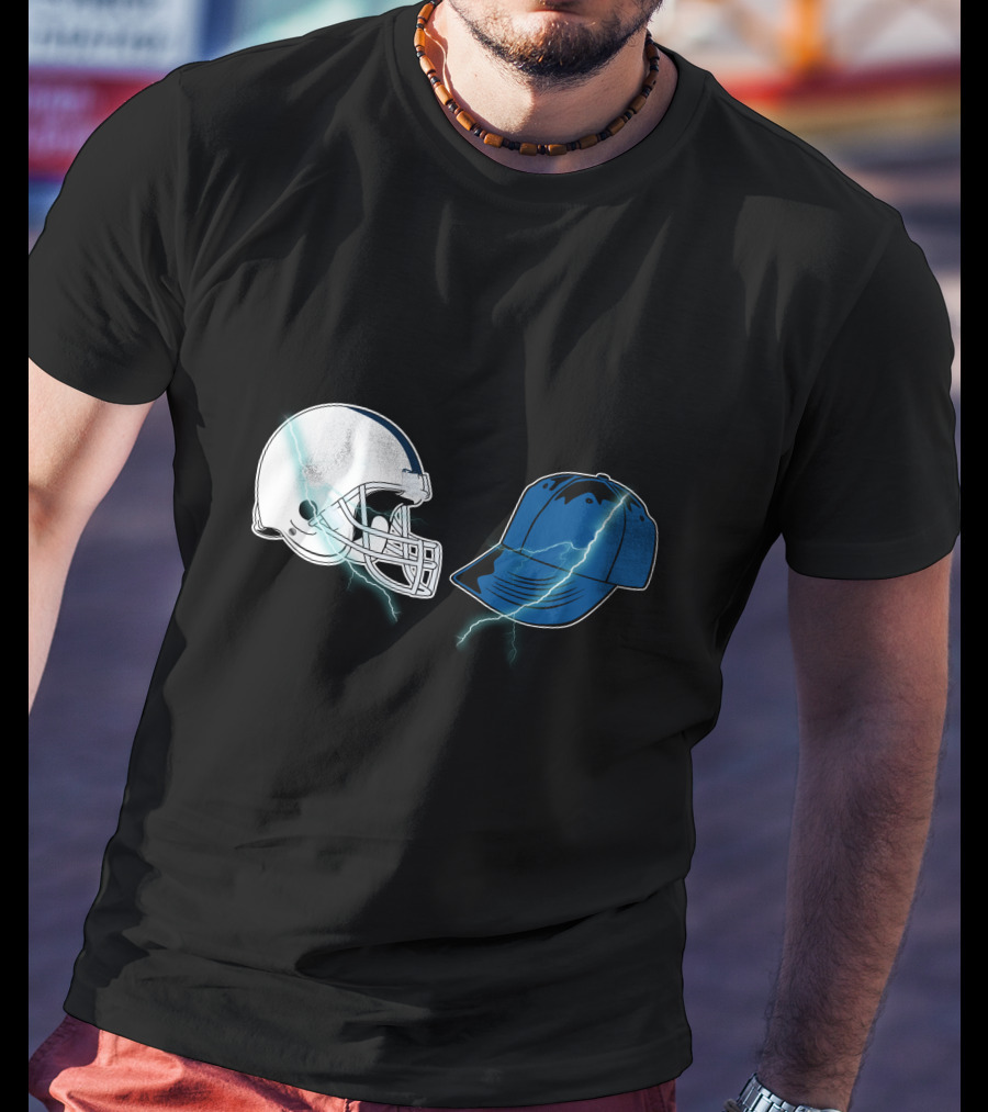 Football Helmet Cap Lightning Showdown T-Shirt