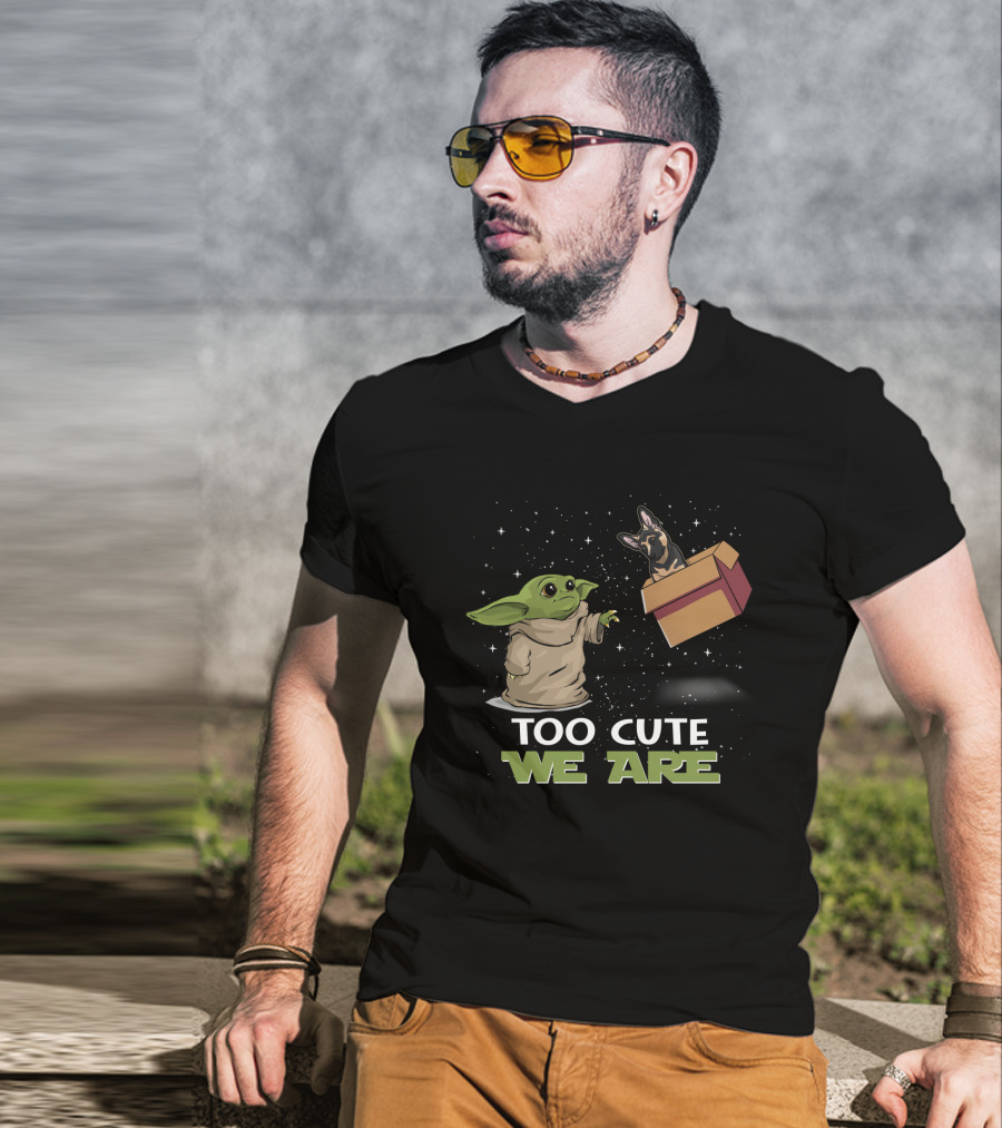 Too Cute We Are Baby Yoda And German Shepherd T-Shirt