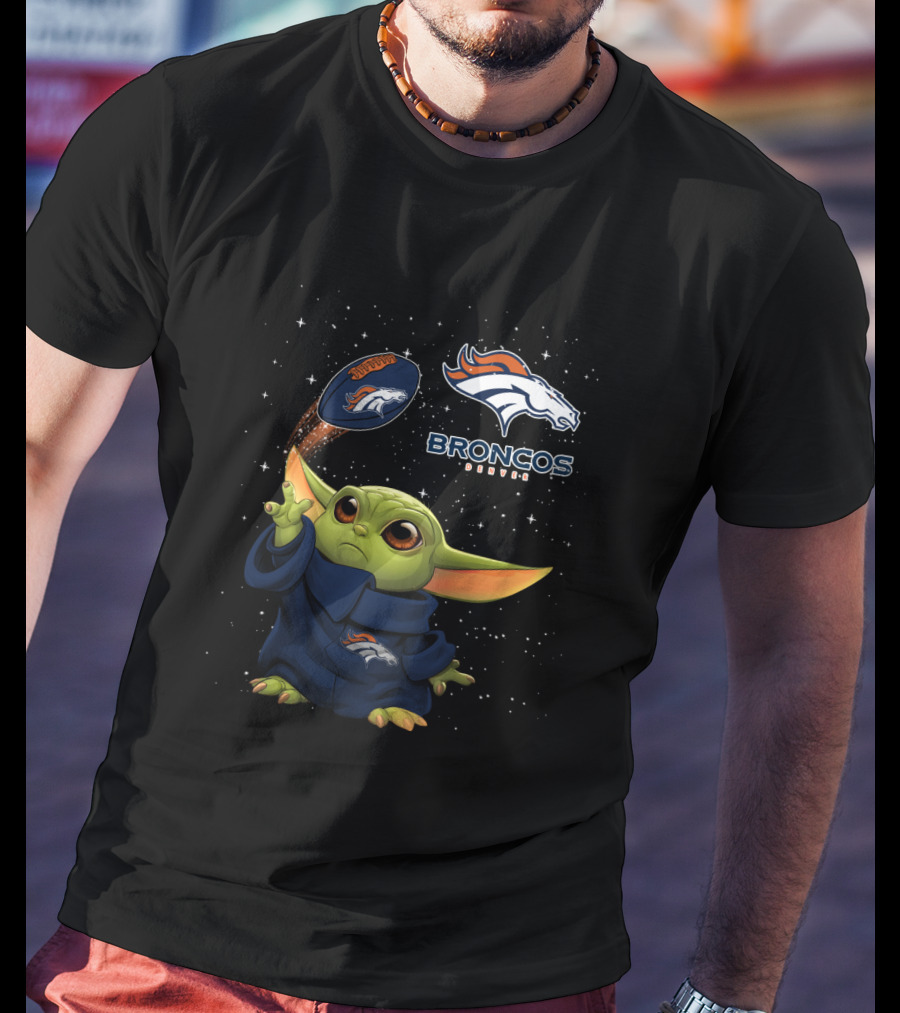 Baby Yoda Denver Broncos Football Magic T-Shirt