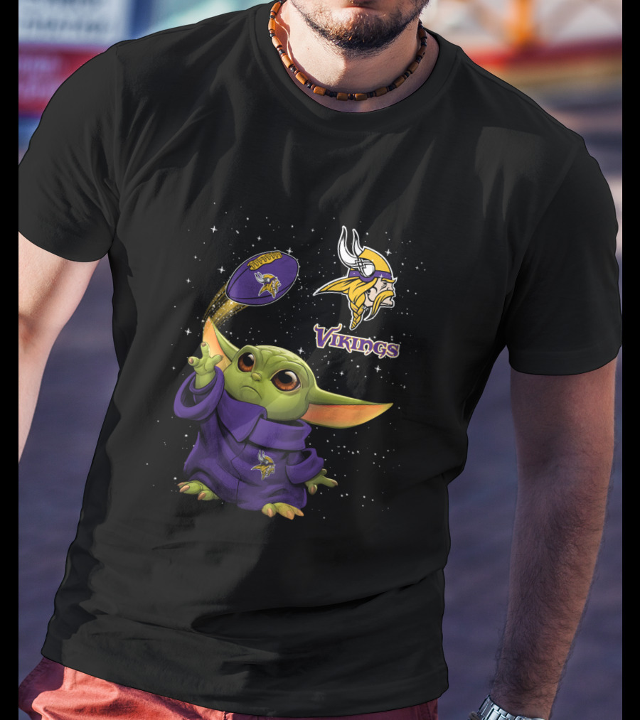 Baby Yoda Minnesota Vikings Football Force Magic NFL Fan T-Shirt