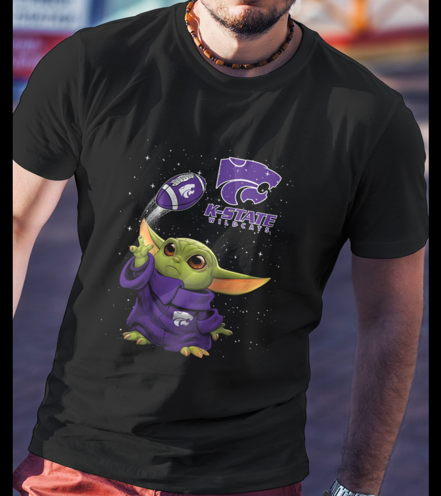 Kansas State Wildcats Baby Yoda Football Magic T-Shirt