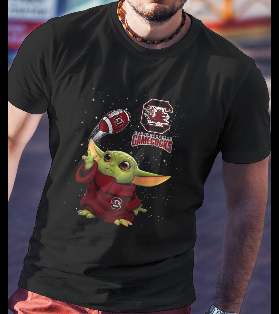Baby Yoda South Carolina Gamecocks Football T-Shirt