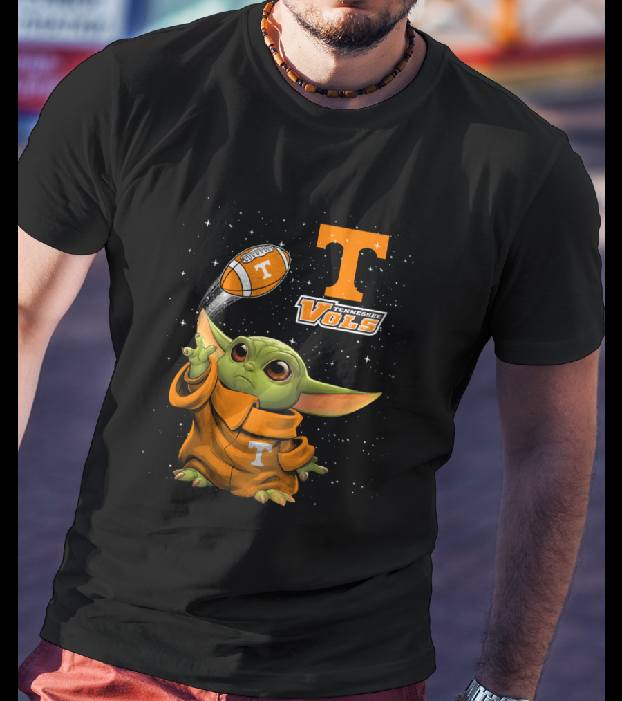 Baby Yoda Tennessee Vols Football Lovers T-Shirt