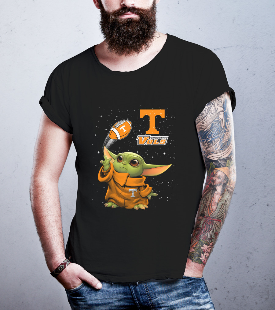Baby Yoda Tennessee Vols Football Lovers T-Shirt