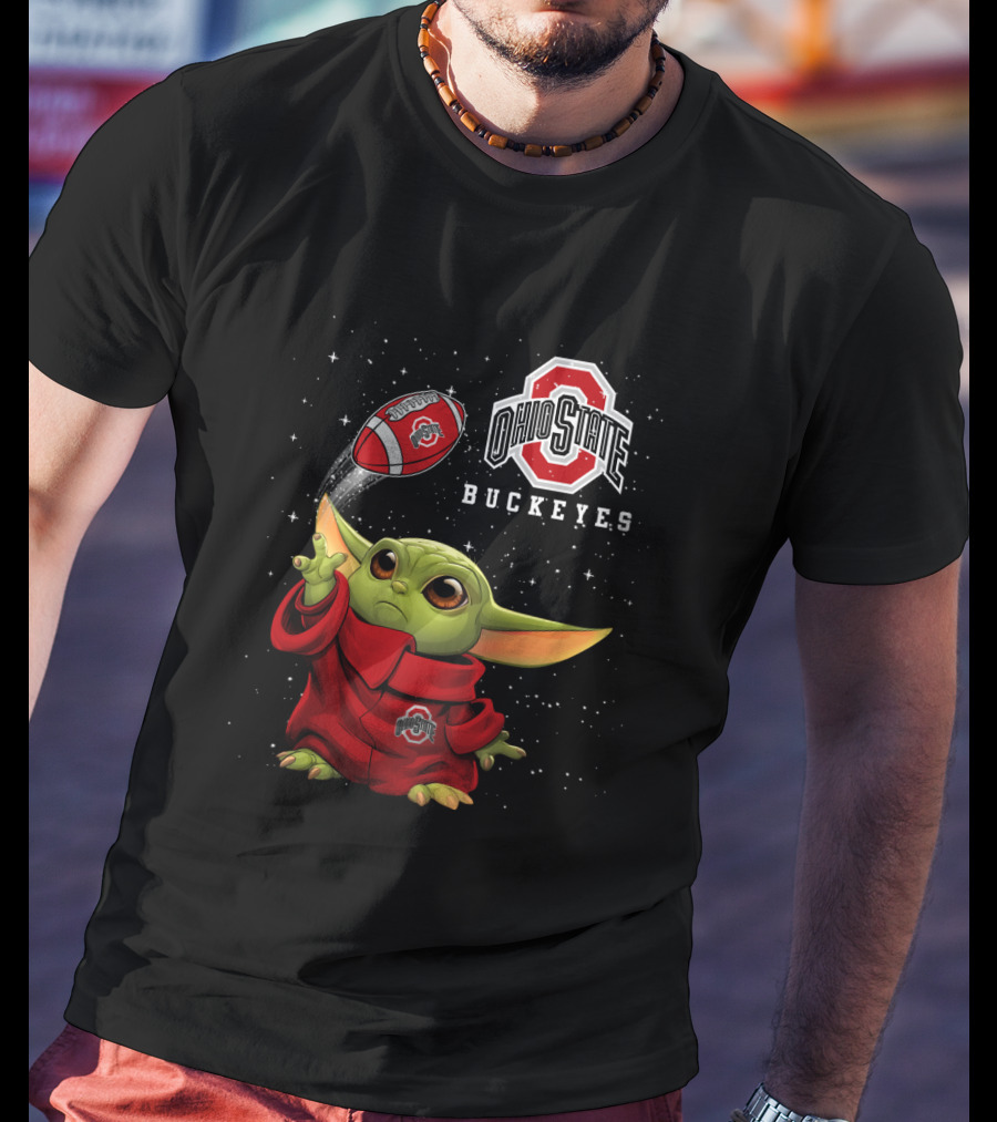 Baby Yoda Ohio State Buckeyes Football Fan Gear T-Shirt