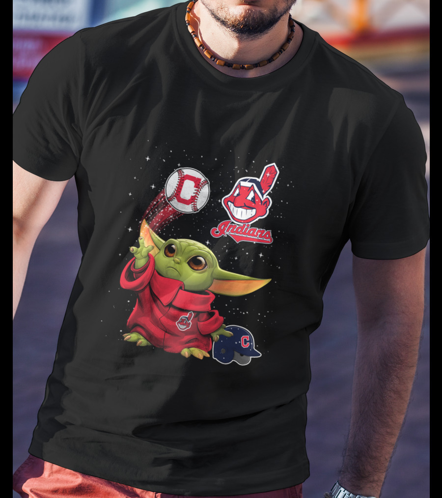 Baby Yoda Indians Baseball Cleveland C T-Shirt