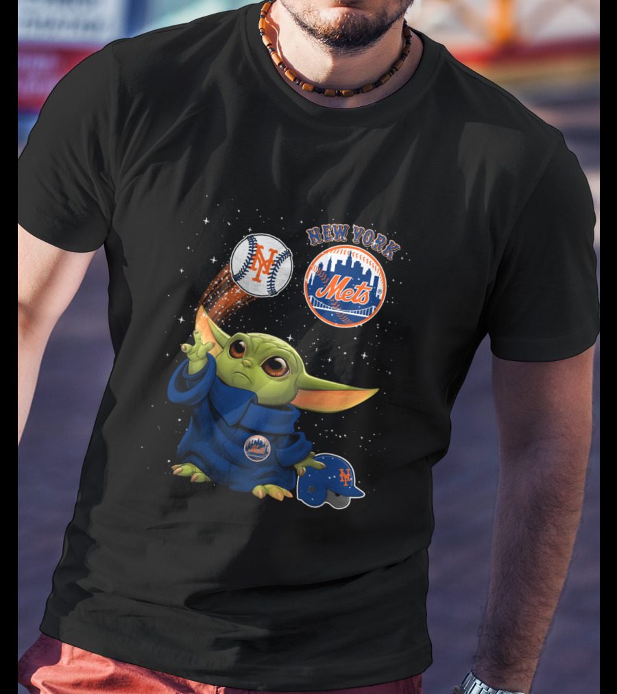 New York Mets Baby Yoda Baseball Star Wars Fans T-Shirt