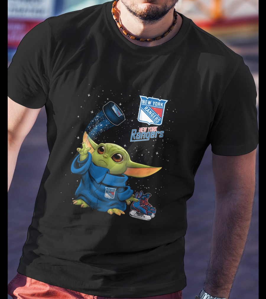 New York Rangers Baby Yoda Hockey Magic T-Shirt