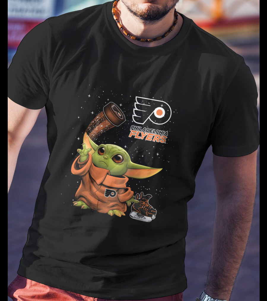 Philadelphia Flyers Baby Yoda Star Wars Hockey Fan T-Shirt