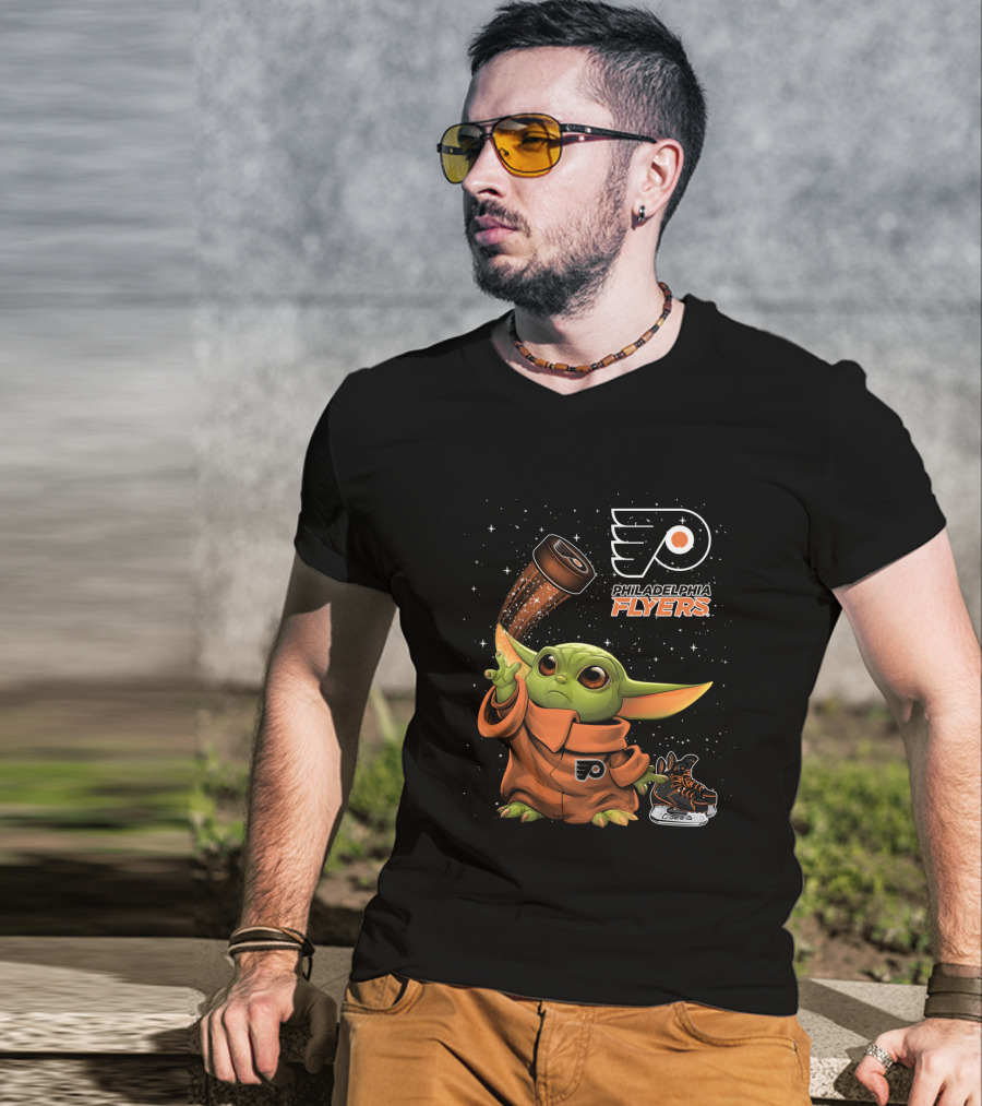 Philadelphia Flyers Baby Yoda Star Wars Hockey Fan T-Shirt