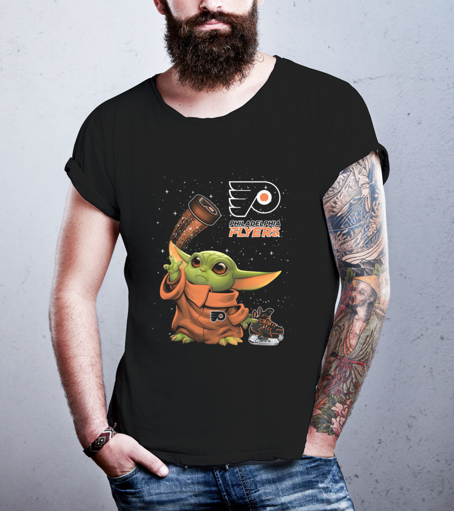 Philadelphia Flyers Baby Yoda Star Wars Hockey Fan T-Shirt