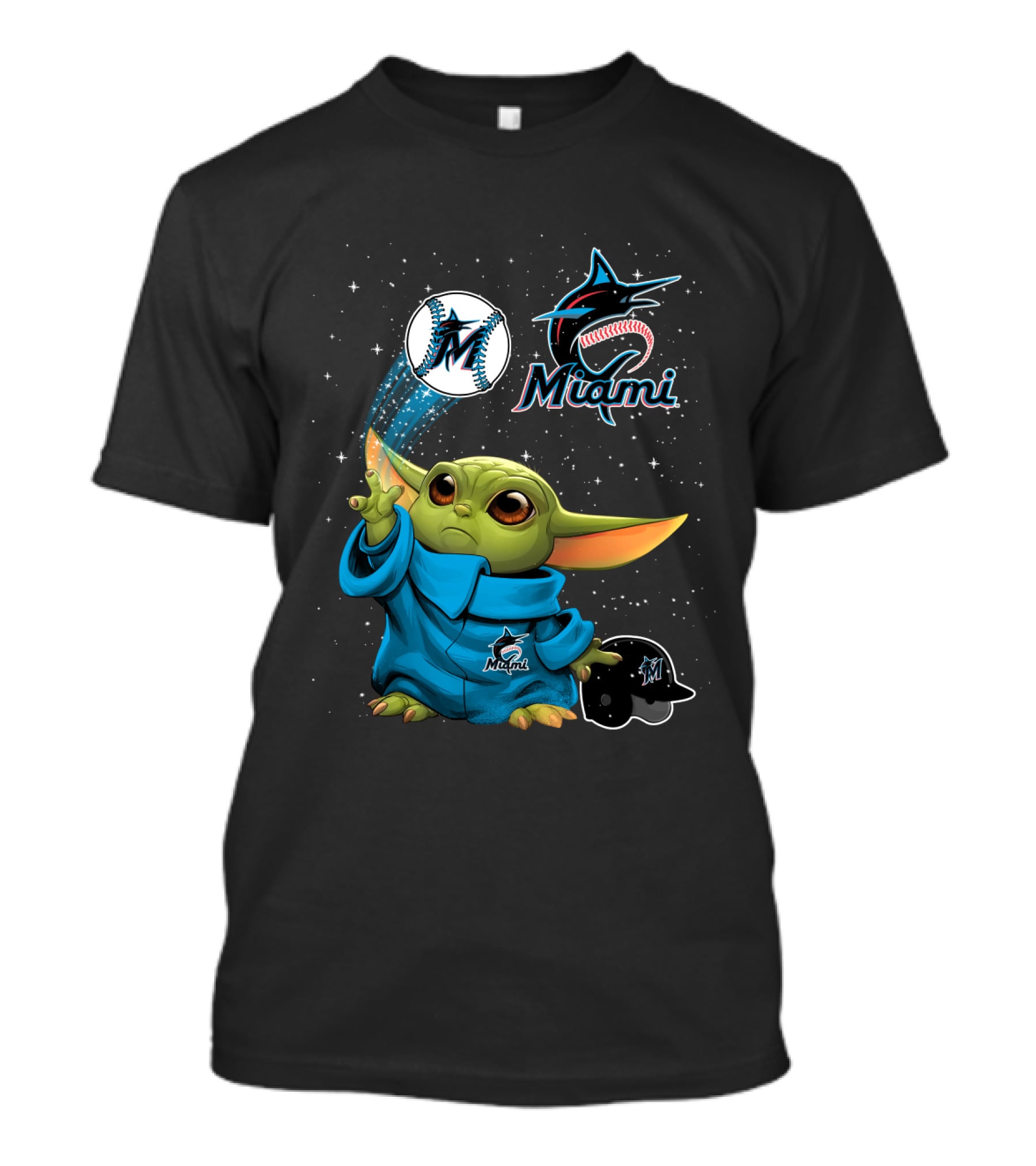 Miami Marlins Baby Alien Starry Baseball Magic T-Shirt