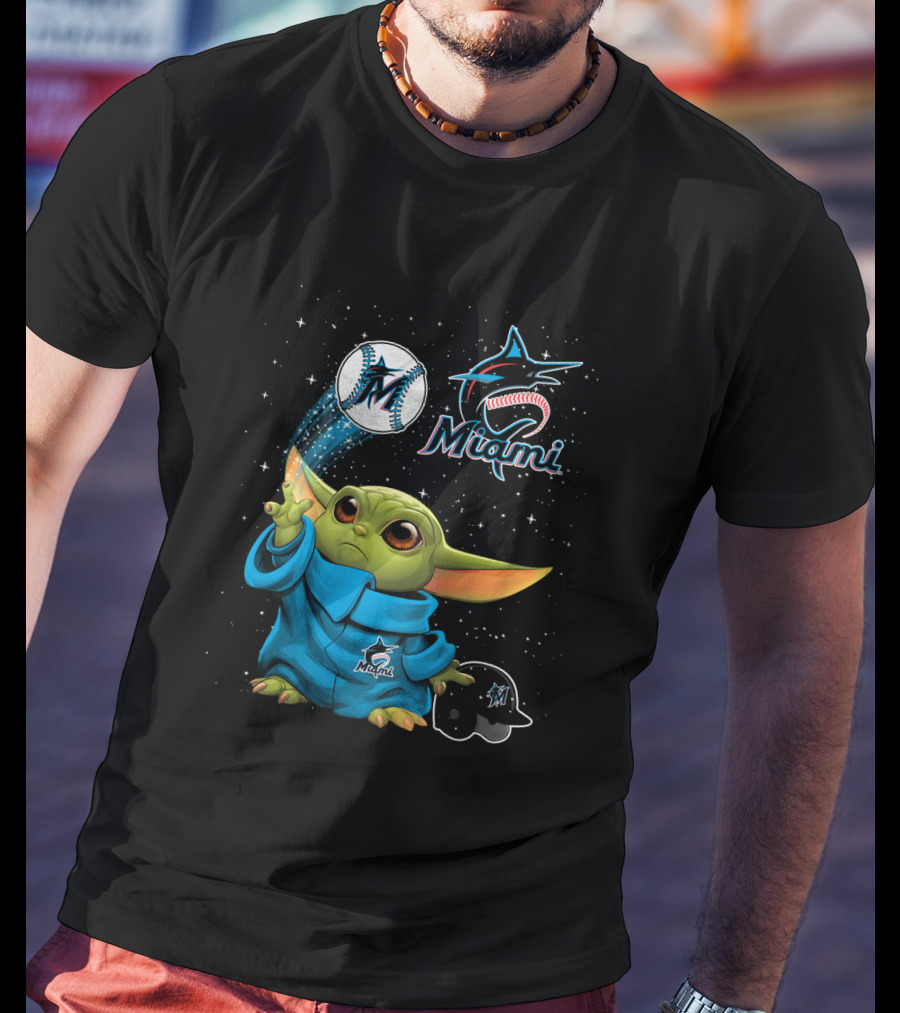 Miami Marlins Baby Alien Starry Baseball Magic T-Shirt