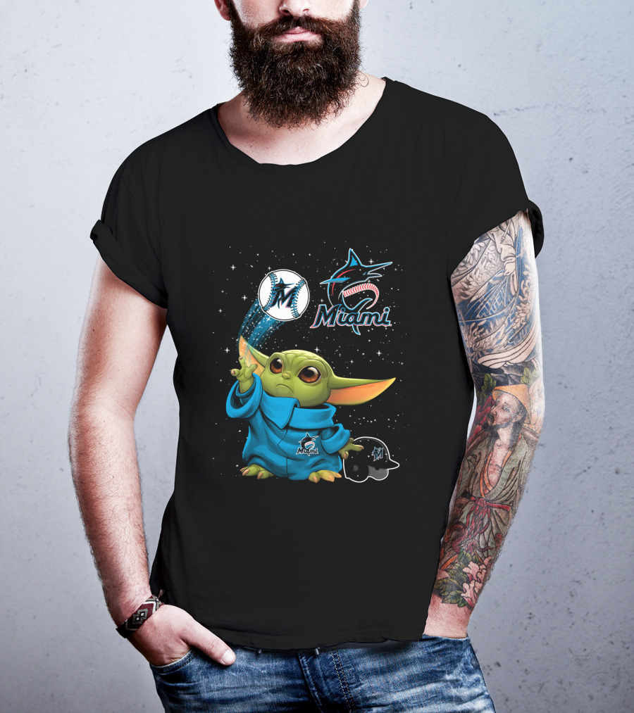 Miami Marlins Baby Alien Starry Baseball Magic T-Shirt